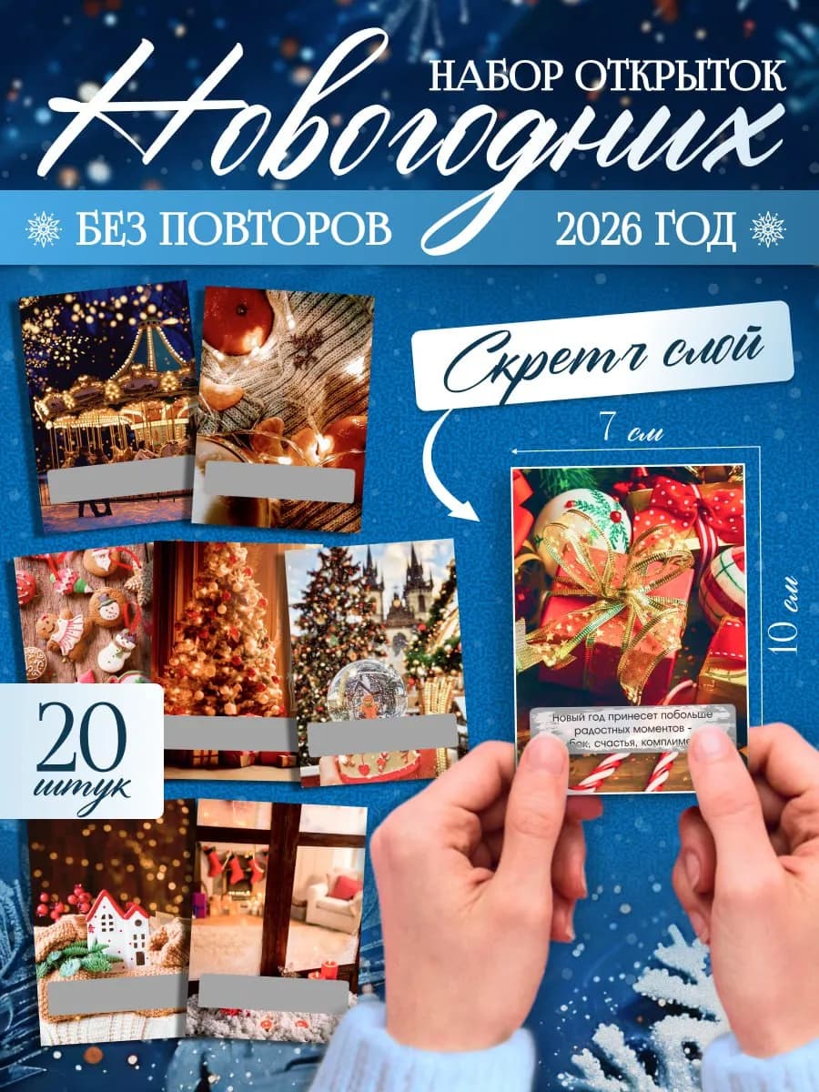 Новогодние открытки с предсказаниями подарки Новый год 2026