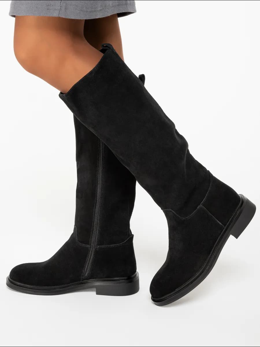 Сапоги женские зимние замшевые - фото 1