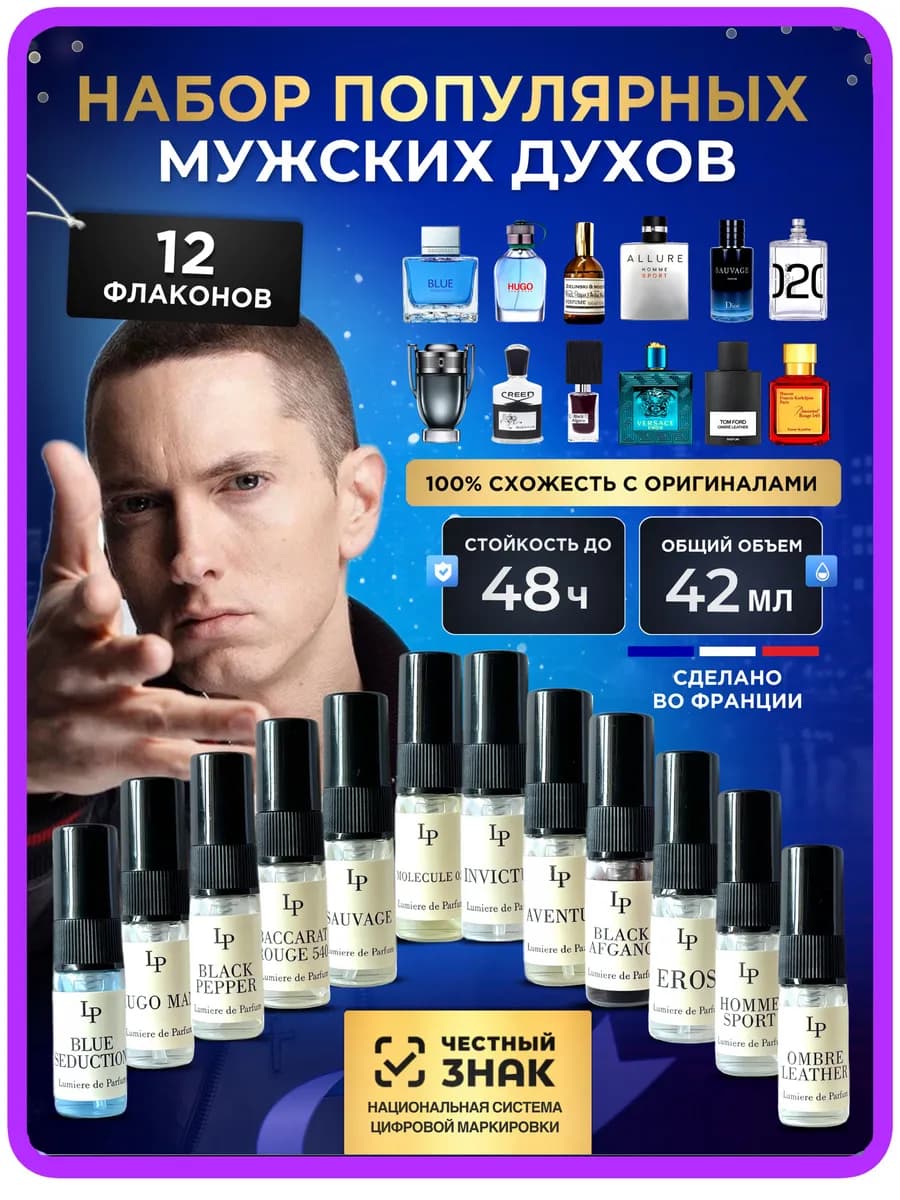 Набор пробников духи стойкие масляные 12 шт по 3,5 мл