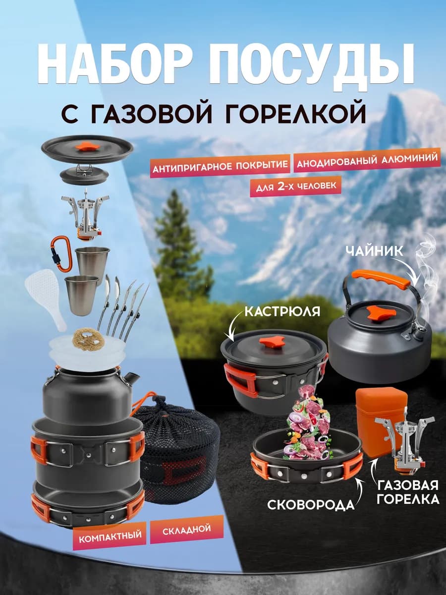 Набор туристической посуды котелки