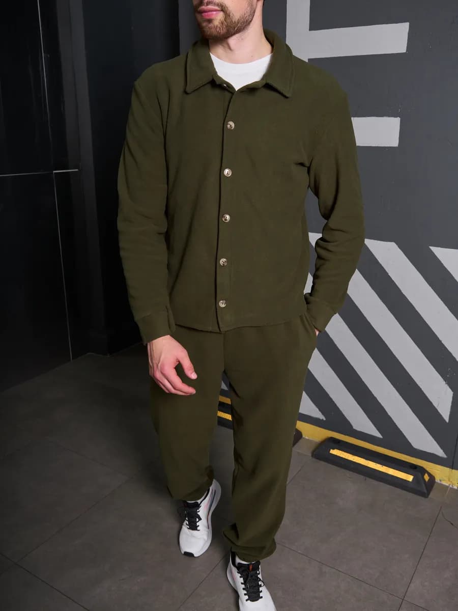 Спортивный костюм флисовый с рубашкой плюшевый