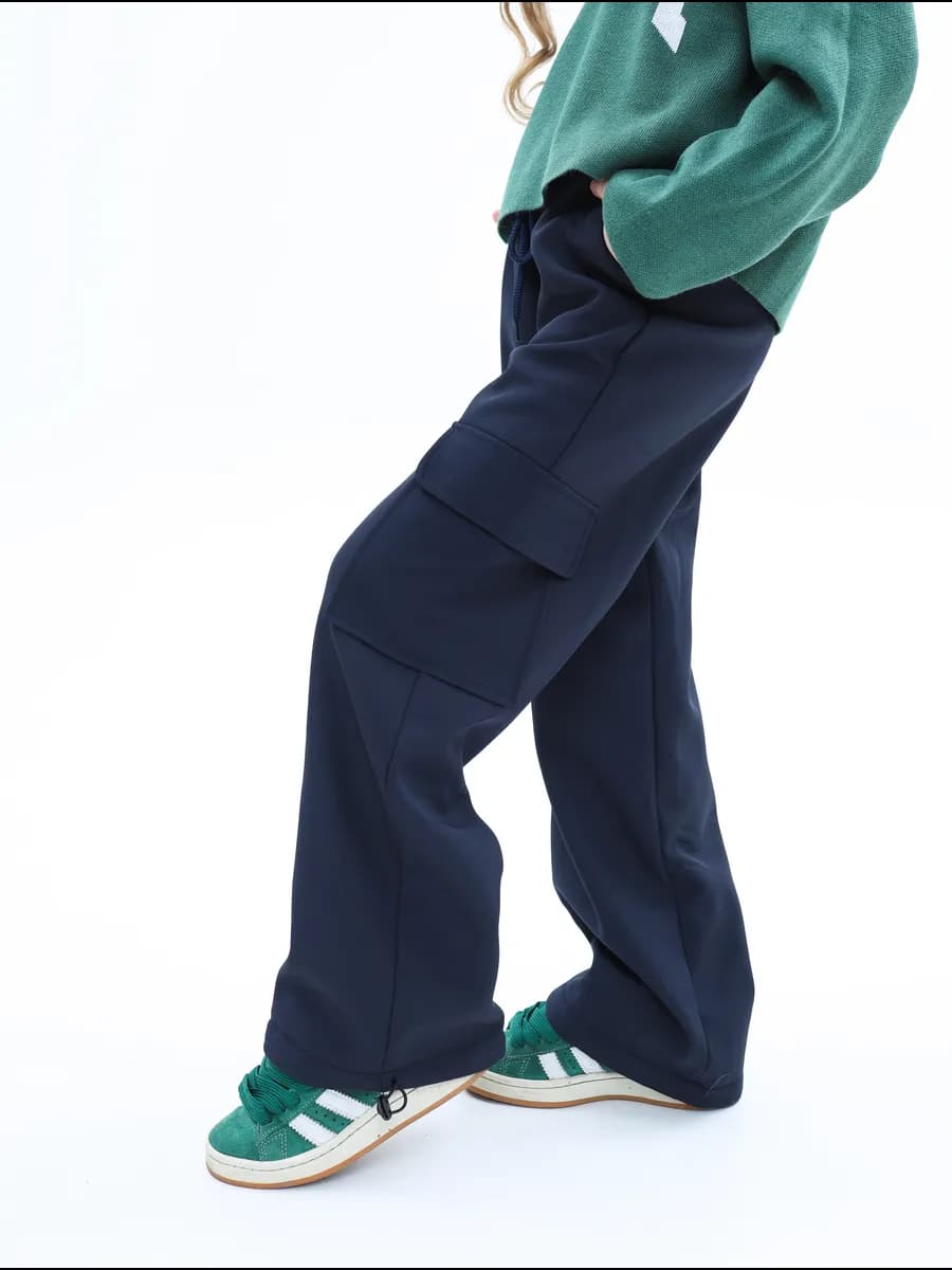 Утепленные брюки карго широкие