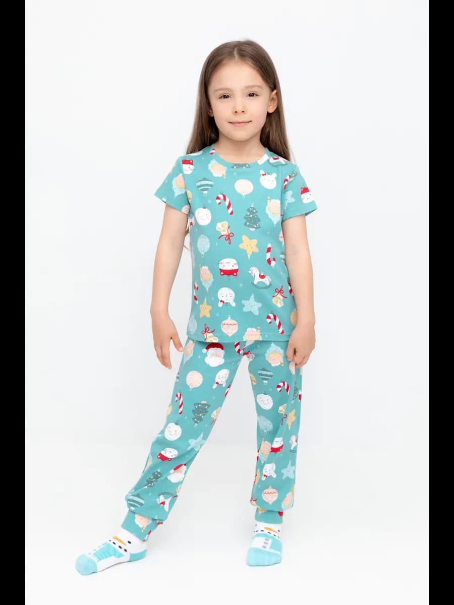 Новогодняя пижама детская из натурального хлопка