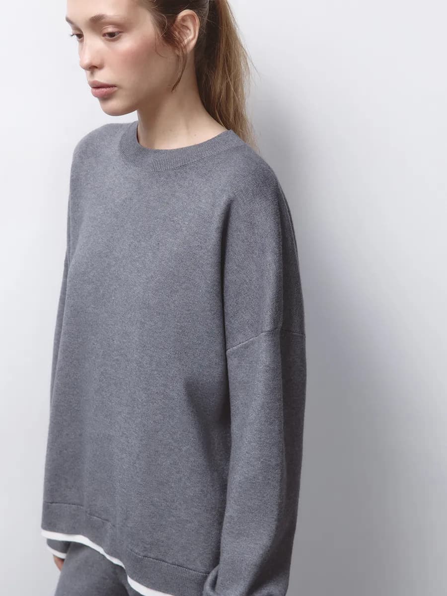 Джемпер вязаный с имитацией второго слоя