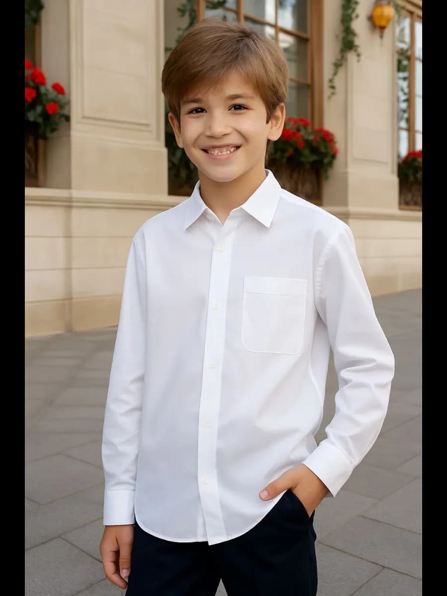 Рубашка классическая с длинным рукавом хлопок