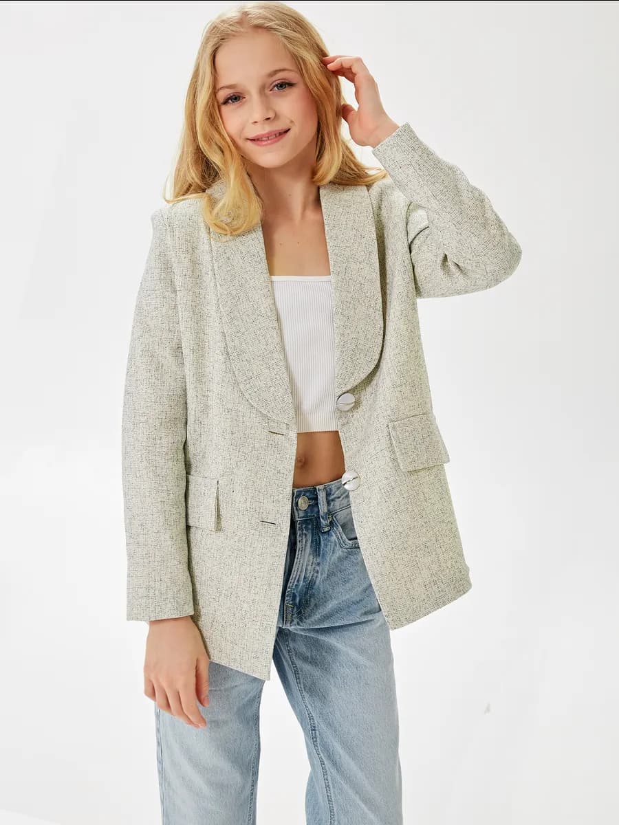 Пиджак нарядный школьный из твида