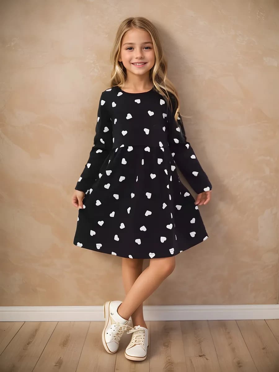 Платье в садик длинный рукав