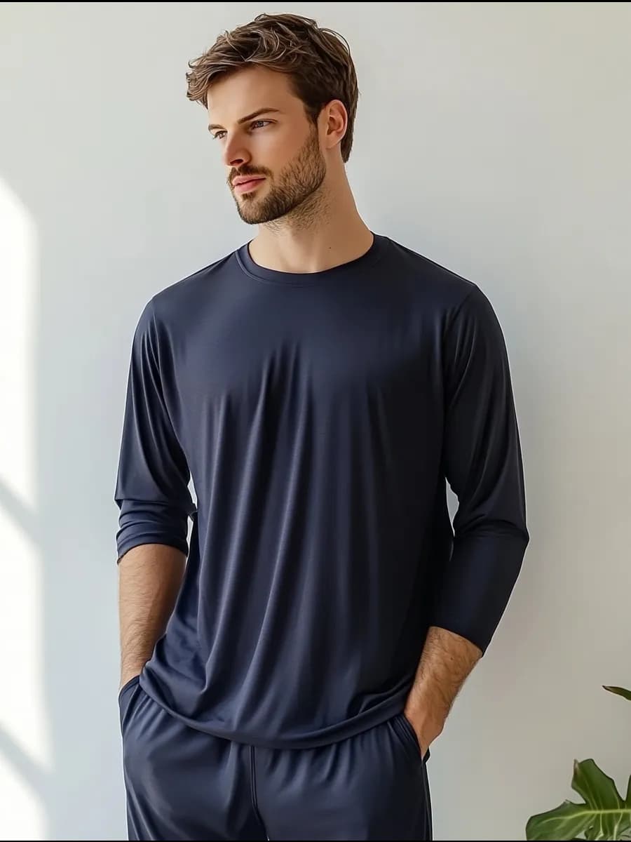 Пижама с шортами и лонгсливом. Домашний костюм