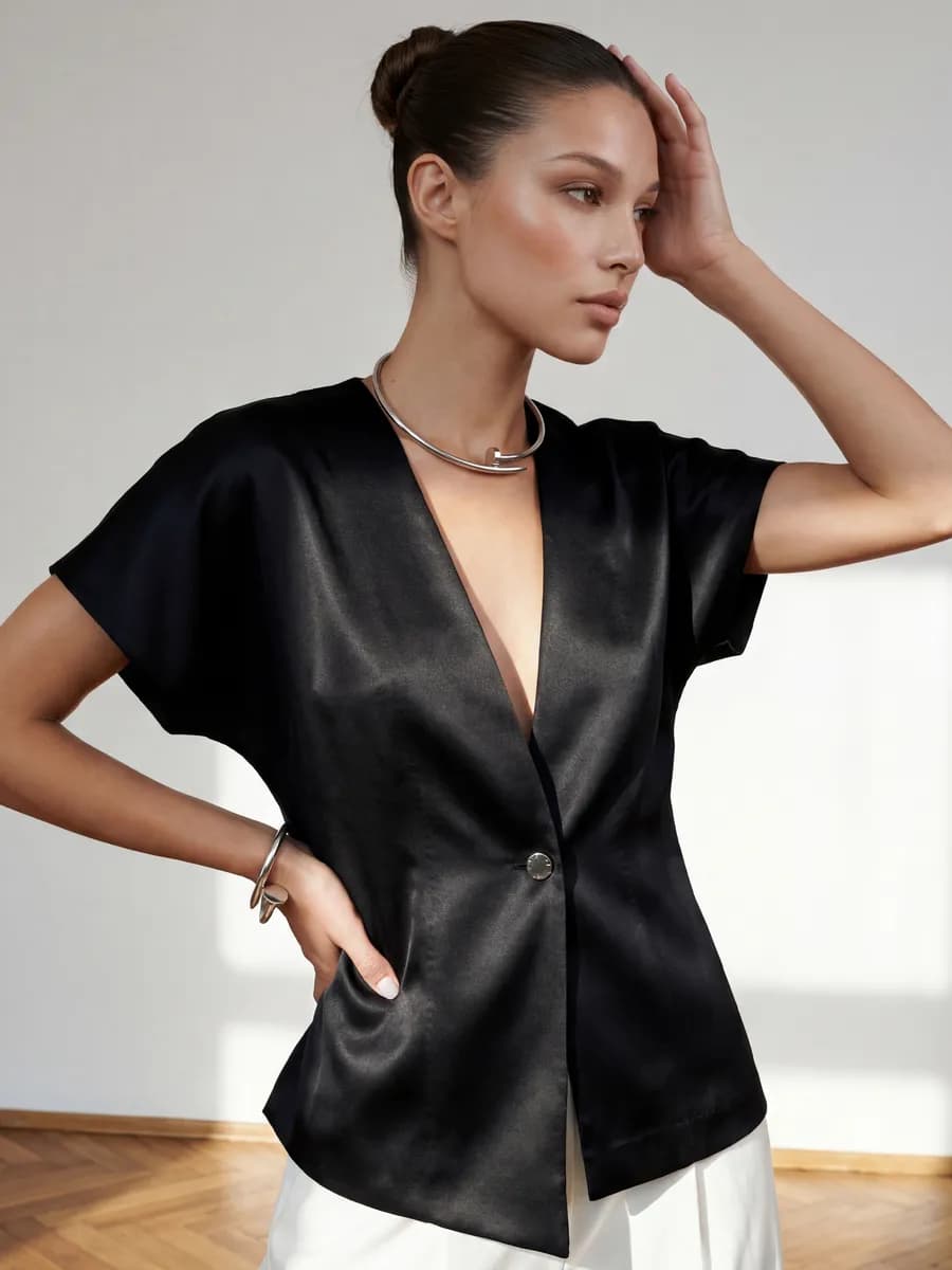 Жакет атласный праздничный вечерний короткий нарядное болеро