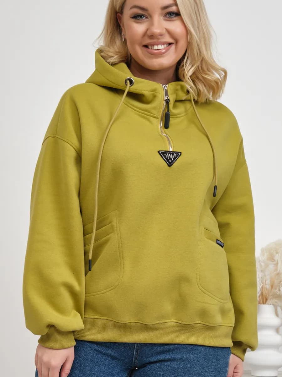 Худи оверсайз с капюшоном без начеса - фото 1