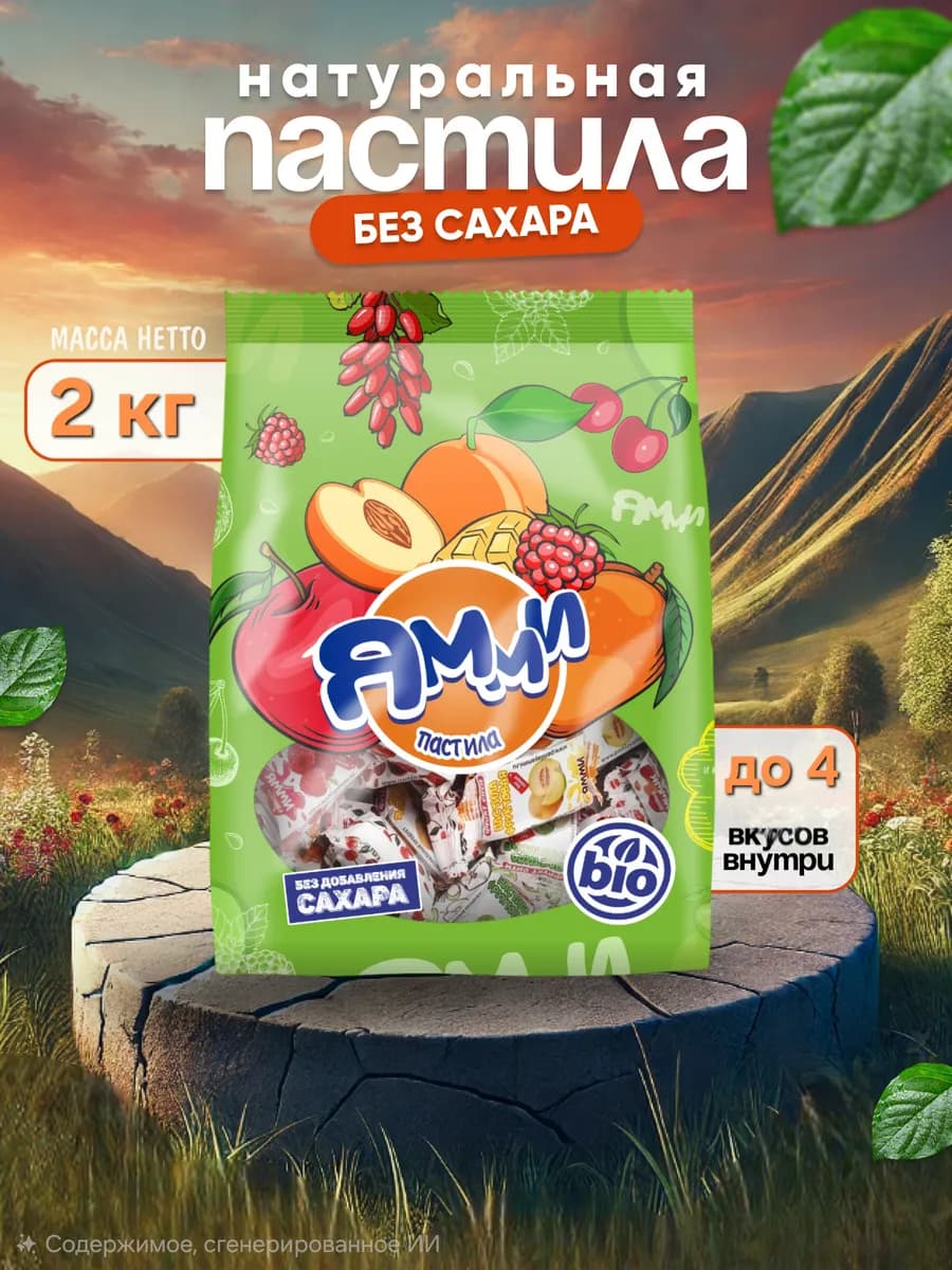 Пастила без сахара 2кг фруктовая натуральная