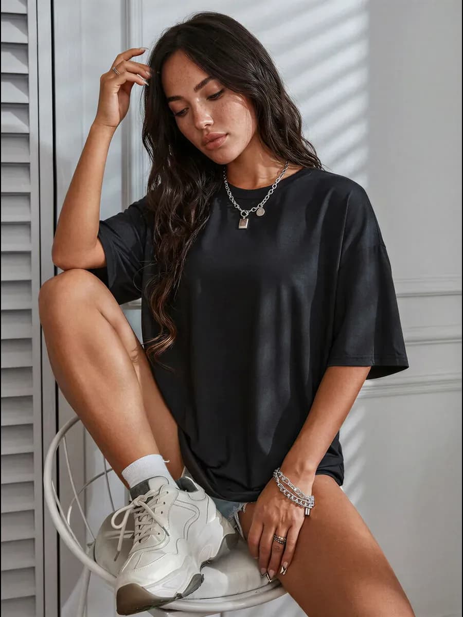 Свободная футболка летняя хлопок