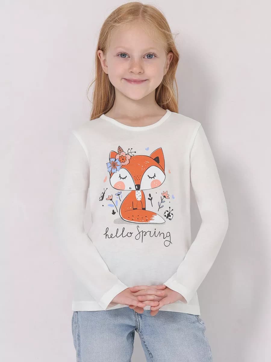 Лонгслив с принтом в садик хлопок 100%