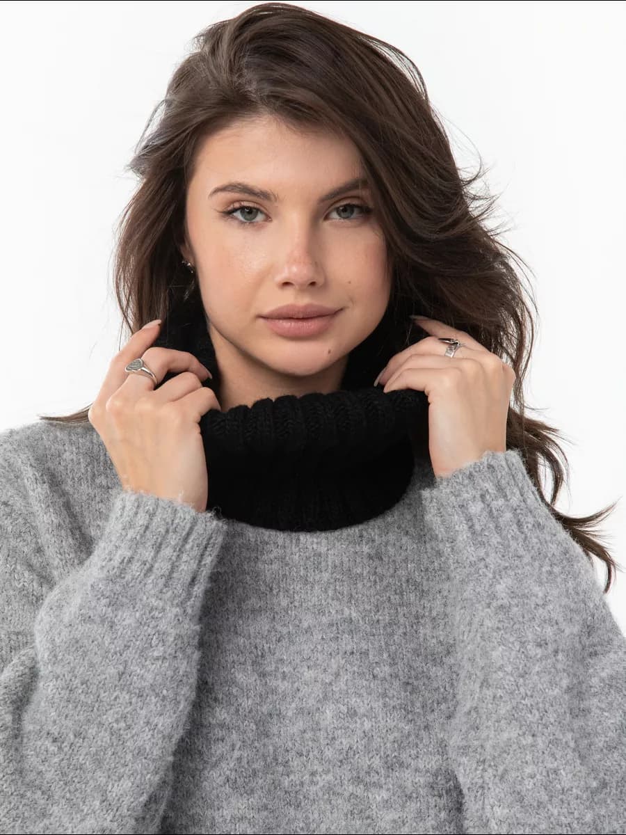 Снуд зимний вязаный