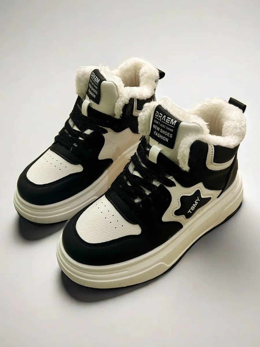 Кроссовки зимние высокие на платформе с мехом
