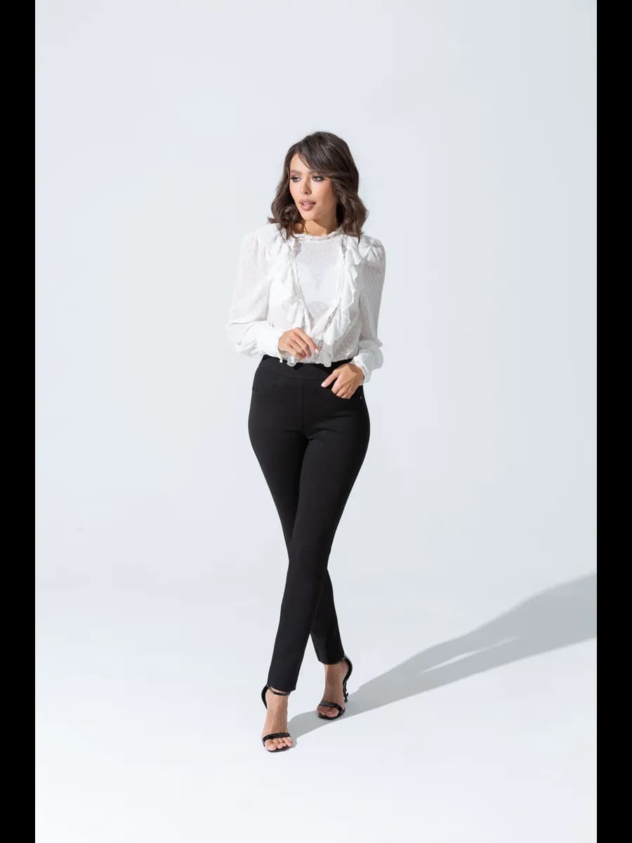 Брюки трикотажные классические с высокой посадкой штаны