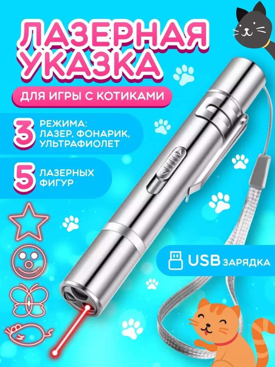 Лазерная указка игрушка для кошек и собак