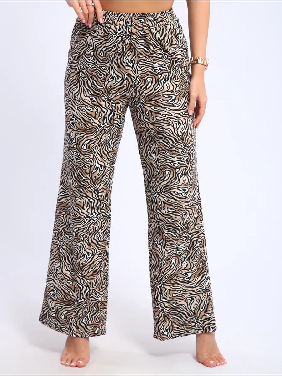 Брюки палаццо домашние на резинке