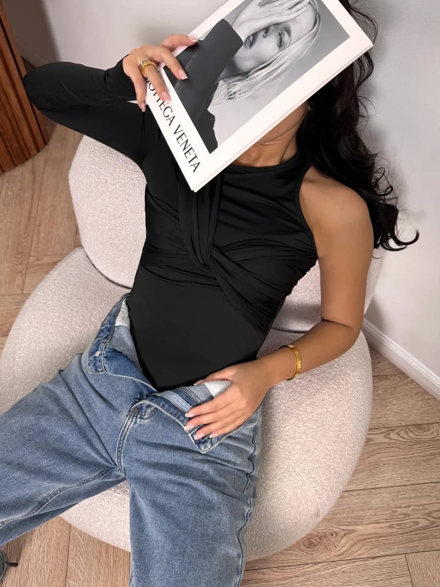 Боди блузка с длинным рукавом