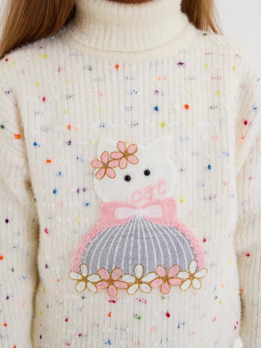 Свитер с горлом для девочек