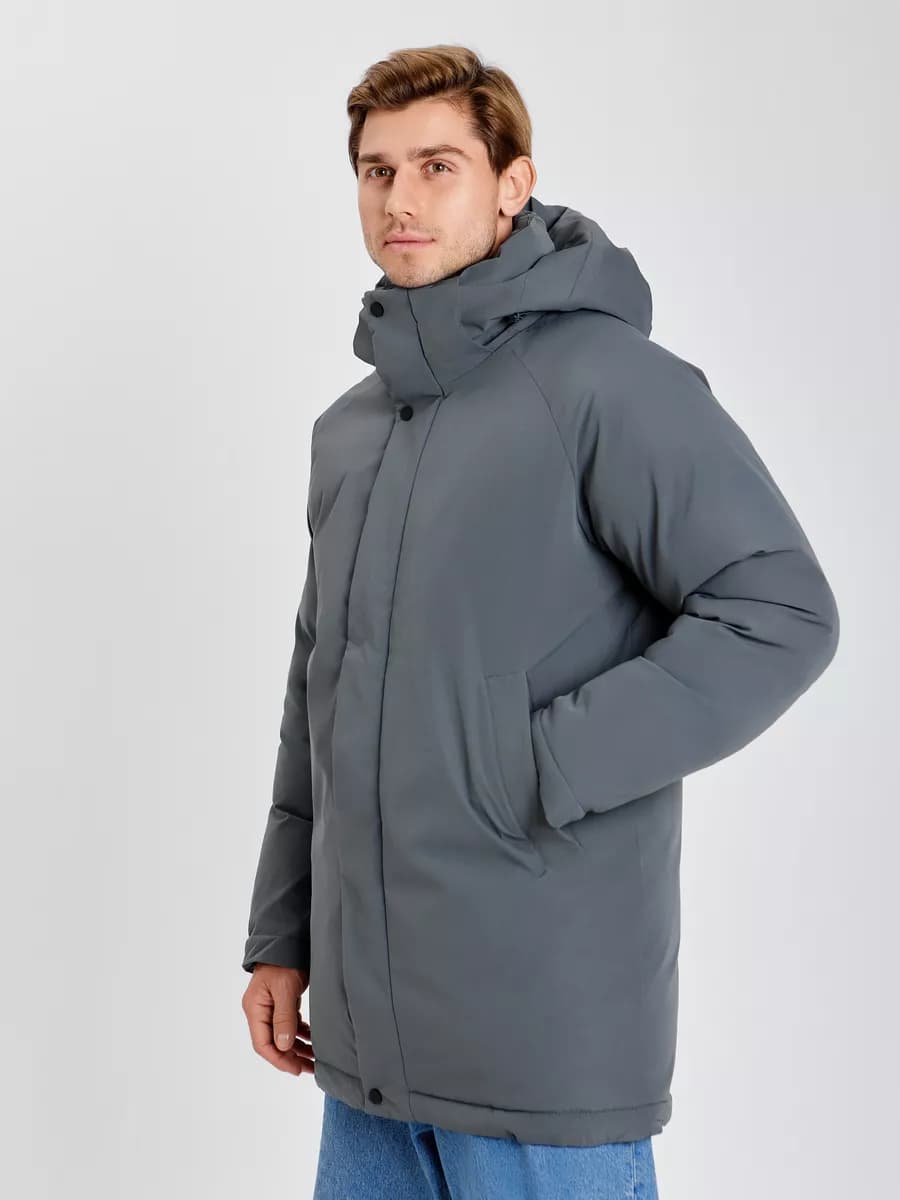 Куртка зимняя удлиненная с капюшоном