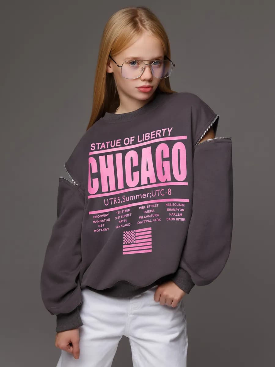 Свитшот кофта подростковая толстовка в корейском стиле у2к - фото 1