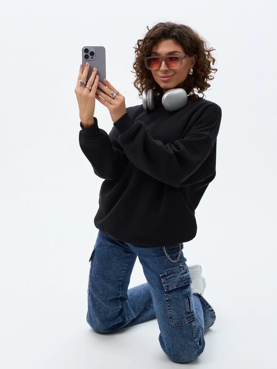 Свитшот оверсайз с начесом барашек