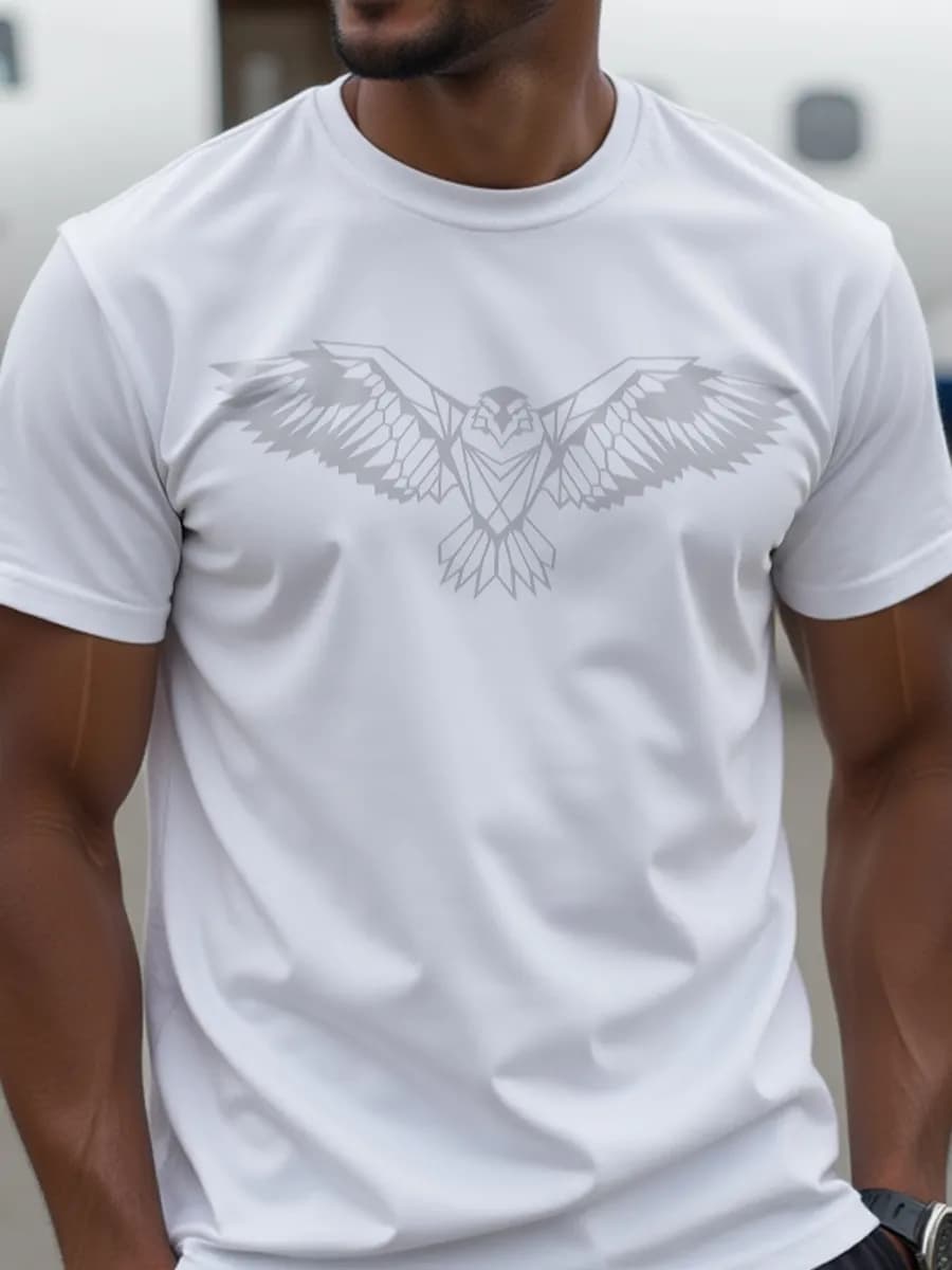 Футболка белая с принтом оверсайз хлопковая