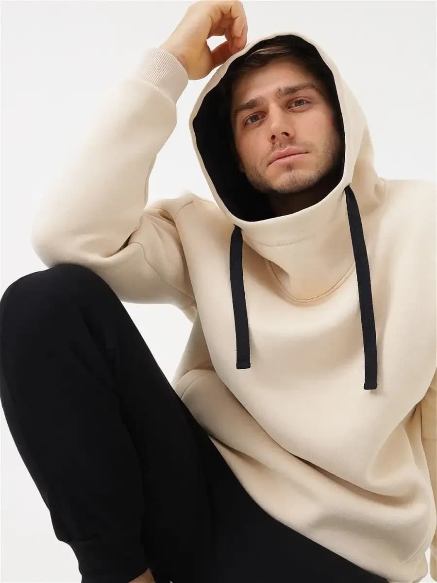 Худи оверсайз с капюшоном и начесом