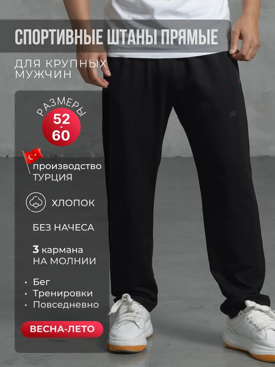 Спортивные штаны прямые без манжета трико