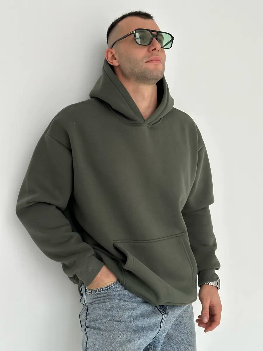 Худи мужское оверсайз с начесом - фото 1