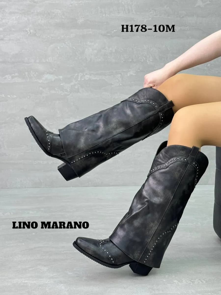 Зимние сапоги кожаные с стразами трубы