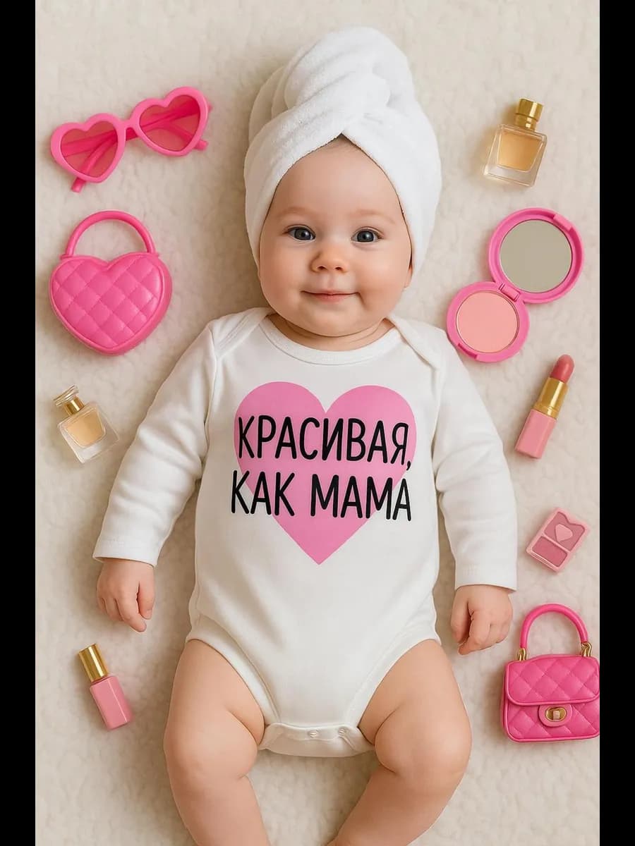 Боди для малышей новорожденных Красивая как Мама