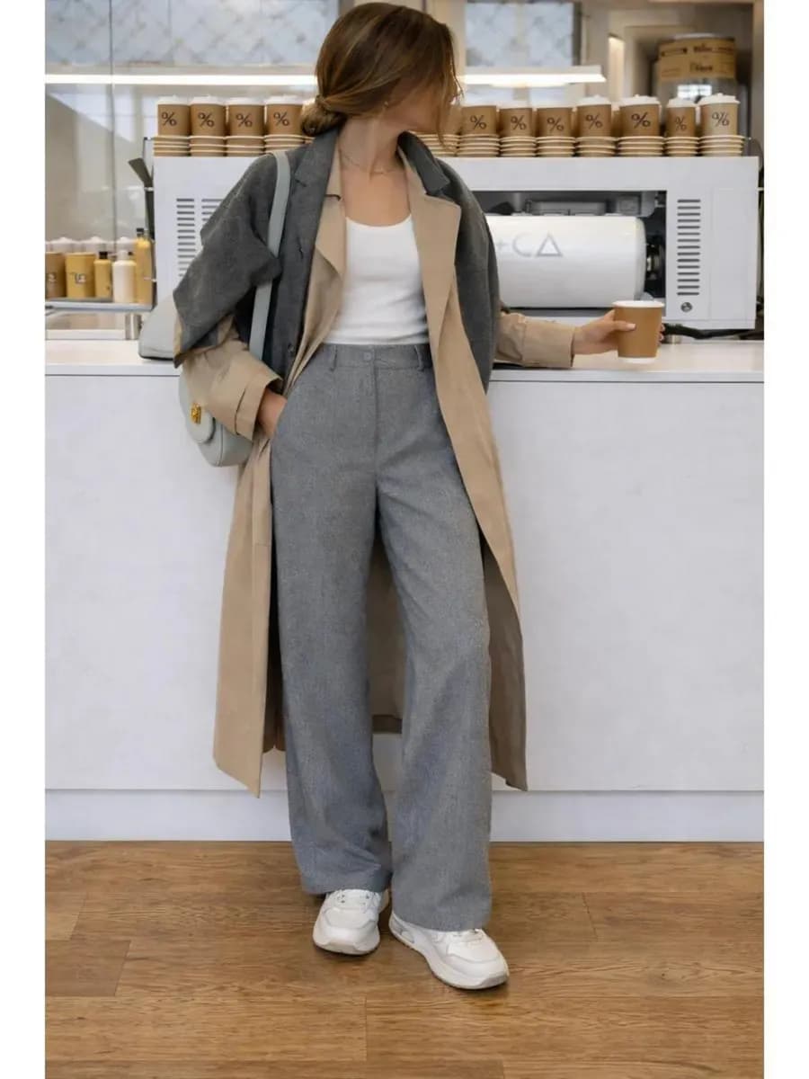 Брюки палаццо классические на резинке