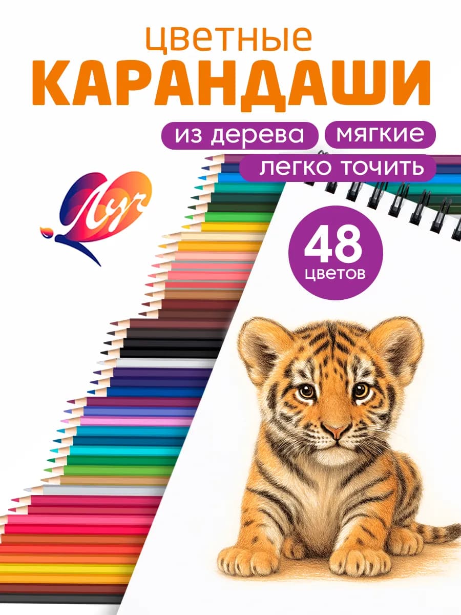 Карандаши цветные для рисования 48 цветов