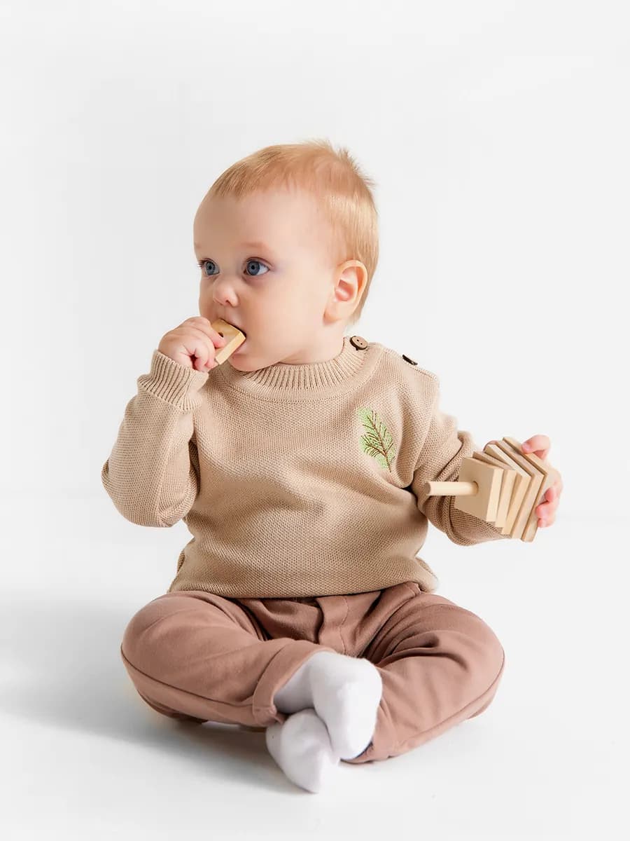 Джемпер для малыша вязаный - фото 1