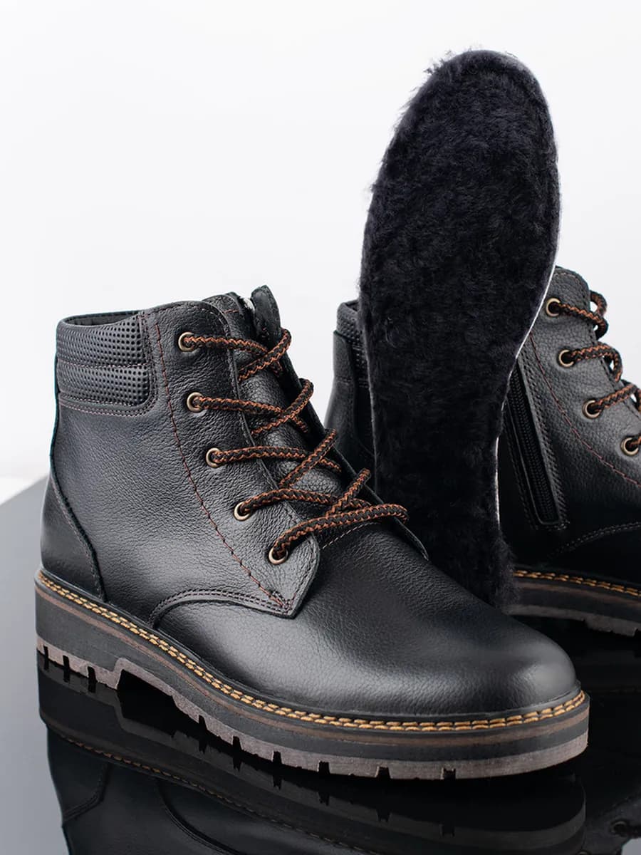 Ботинки зимние кожаные