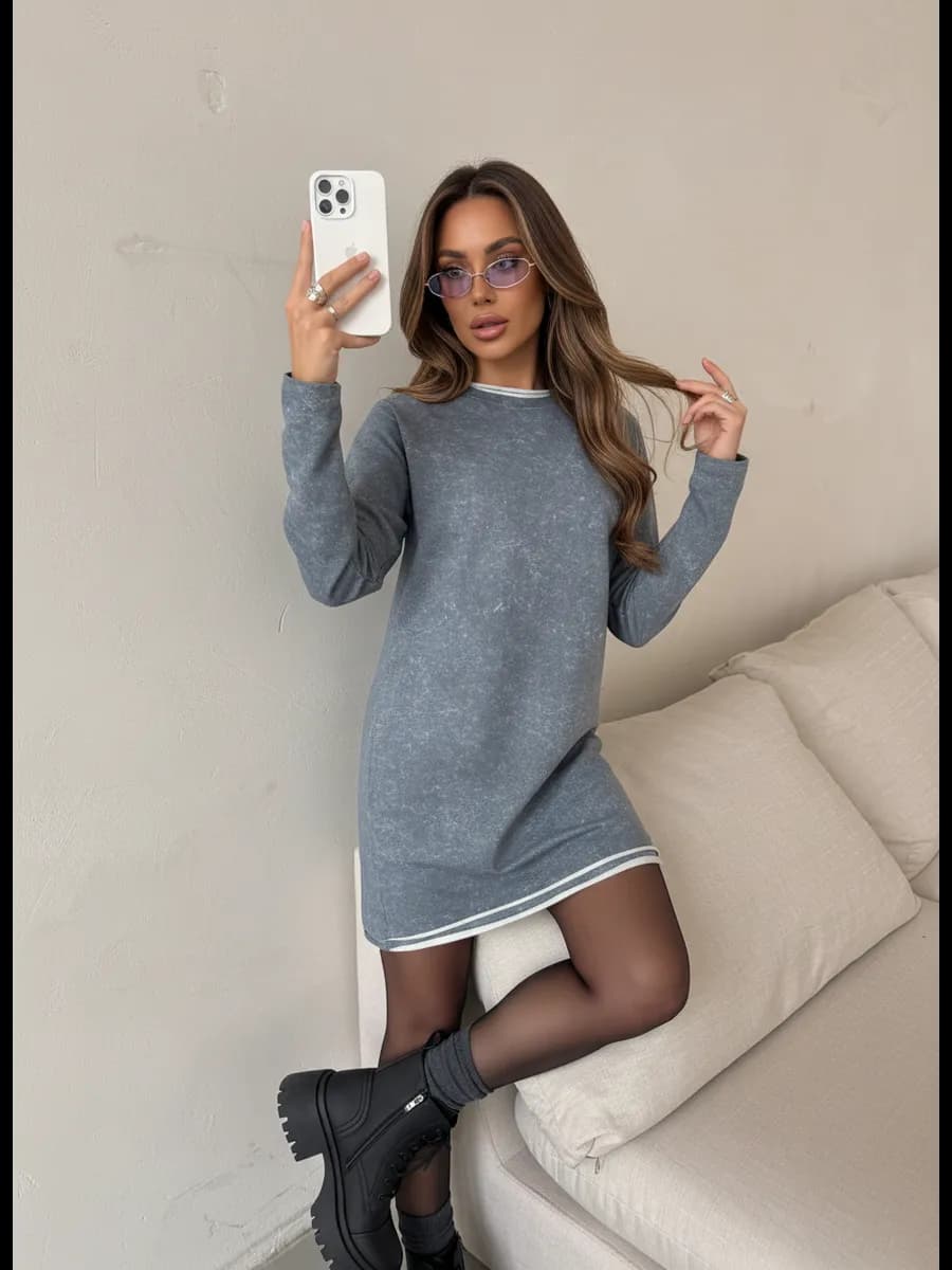 Платье трикотажное повседневное оверсайз