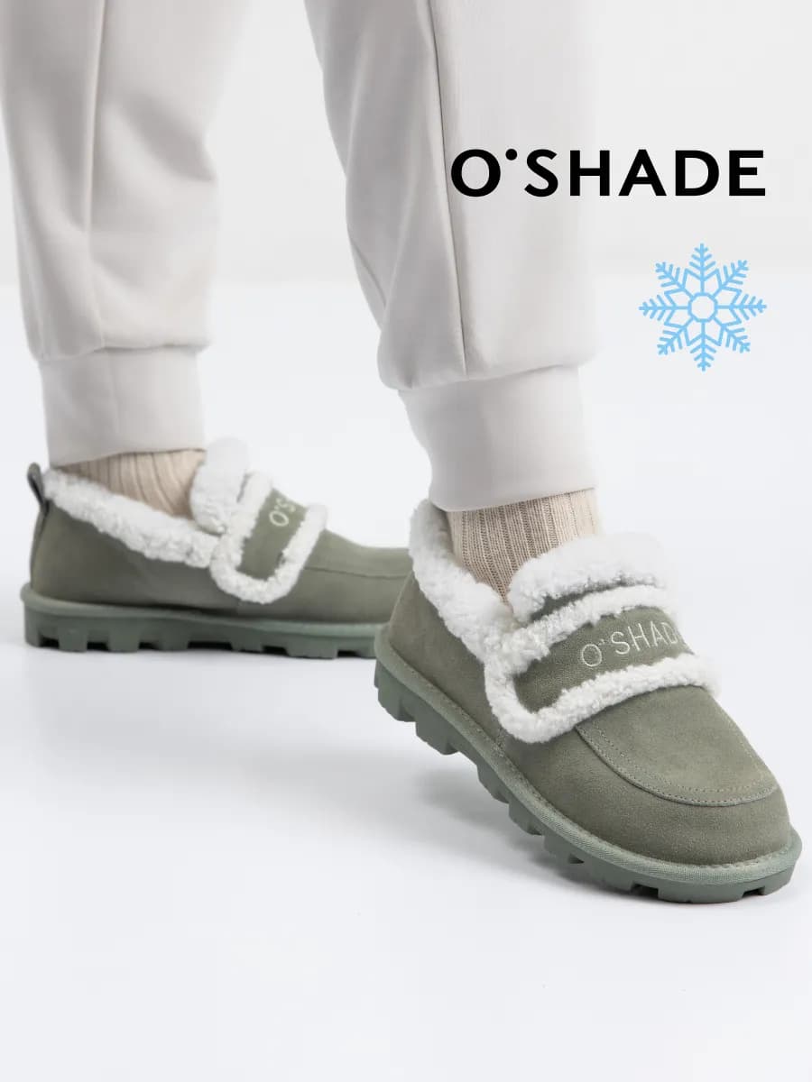 O'SHADE Лоферы зимние женские с мехом