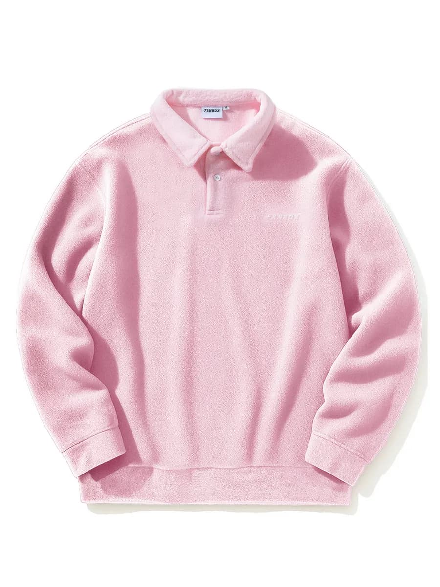 Свитшот поло флисовый оверсайз