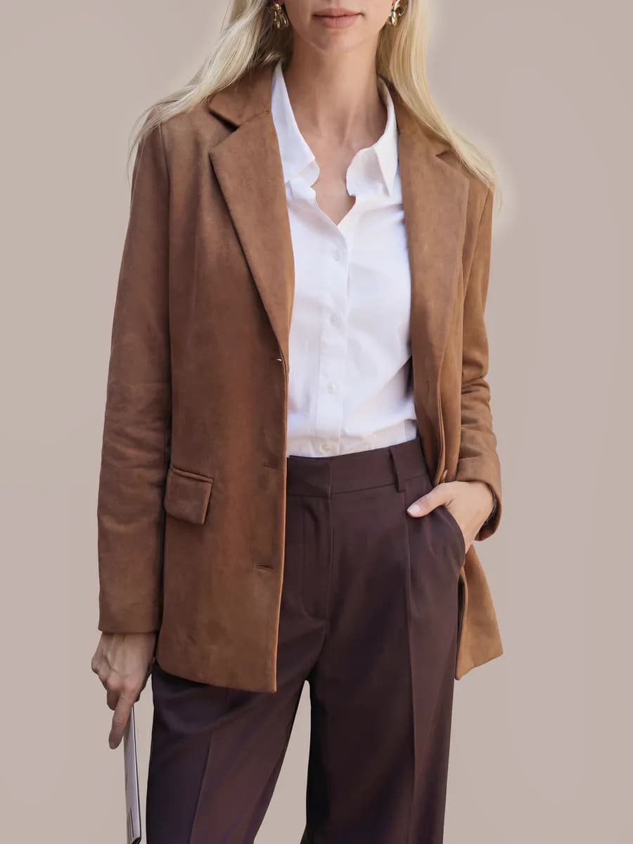 Пиджак замшевый удлиненный