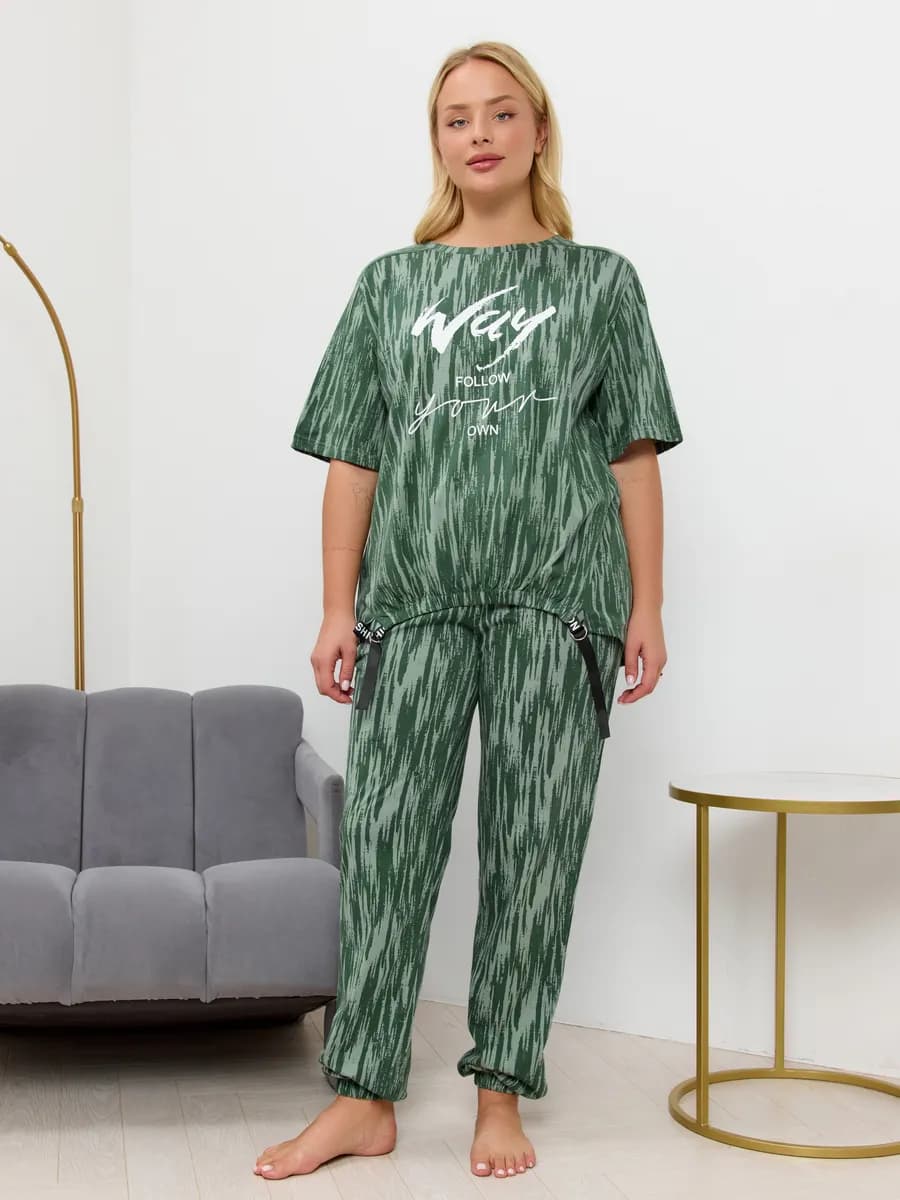 Домашний костюм с брюками хлопок