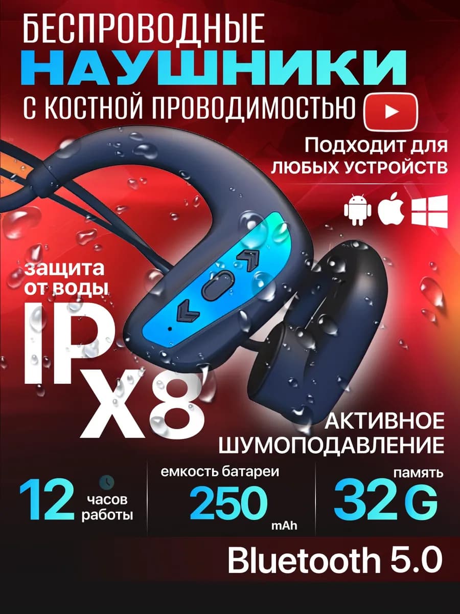 Блютуз наушники беспроводные с костной проводимостью