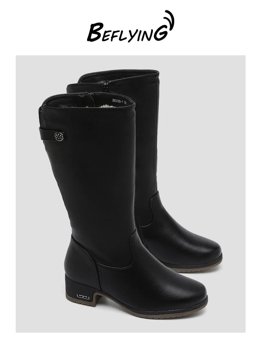 Сапоги зимние на толстом каблуке