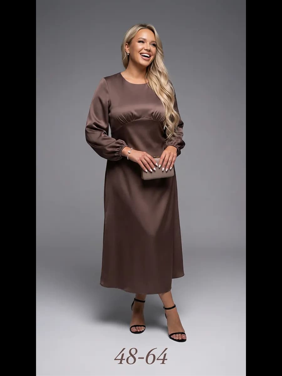 Платье праздничное больших размеров с рукавом