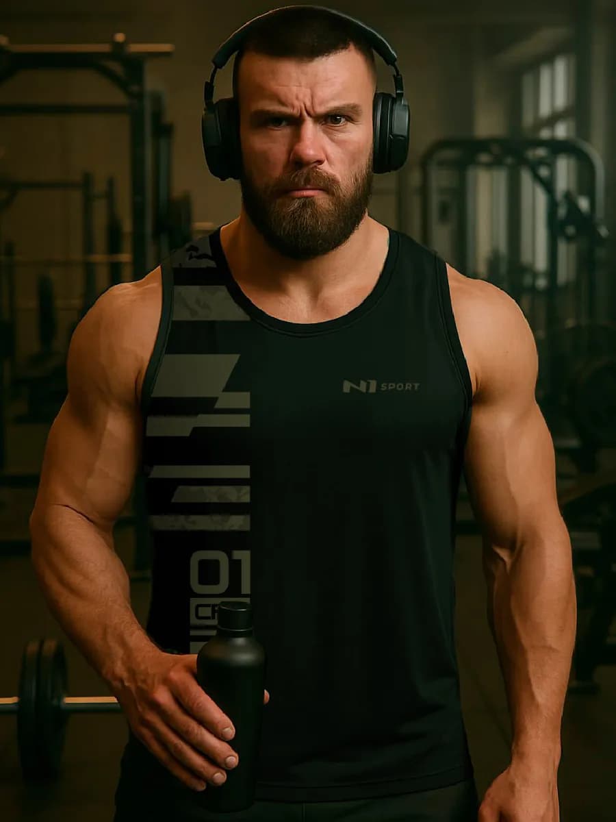 Спортивная майка для фитнеса, борцовка для зала