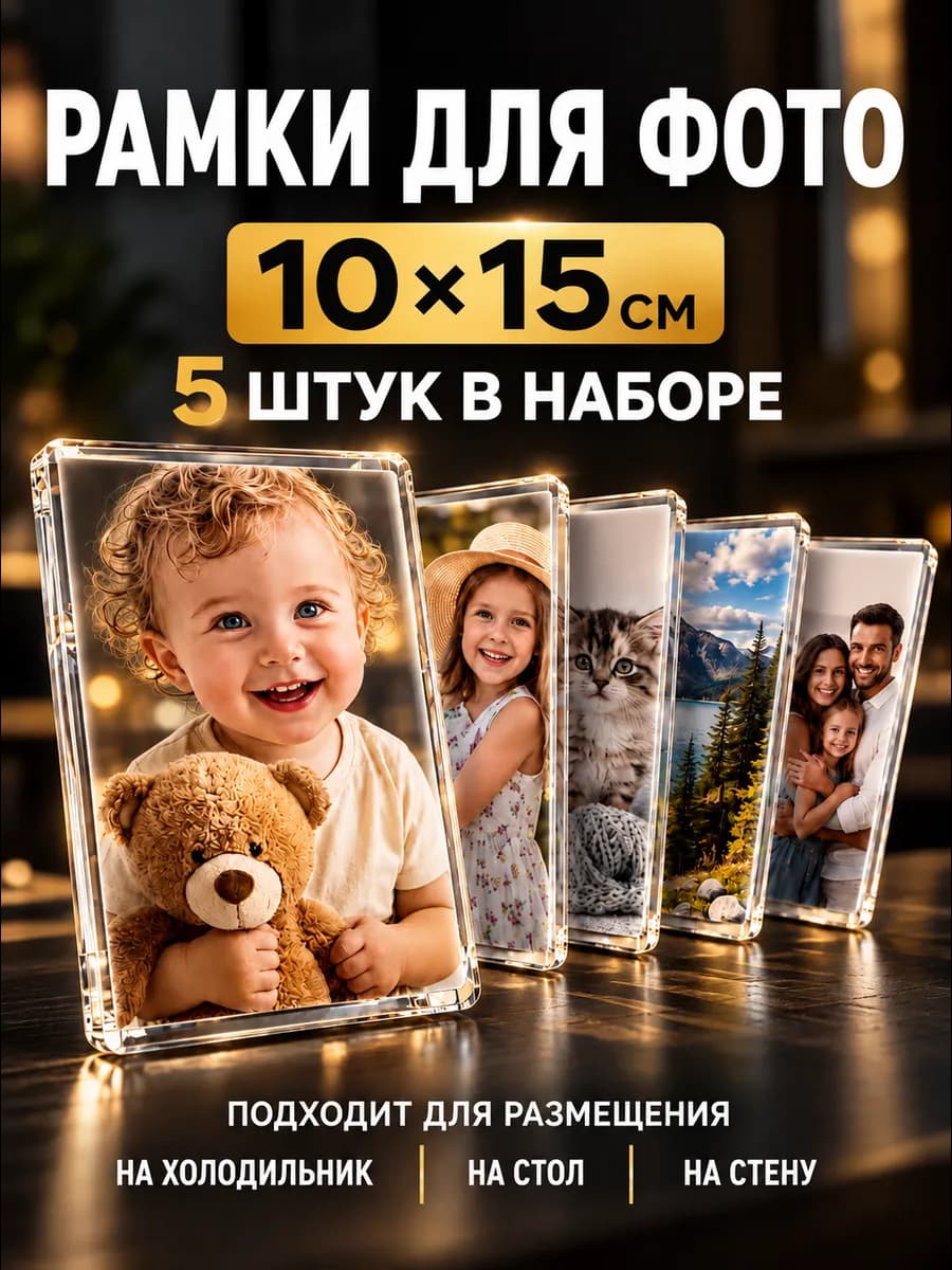 Рамка для фото 10х15 настольная вертикальная