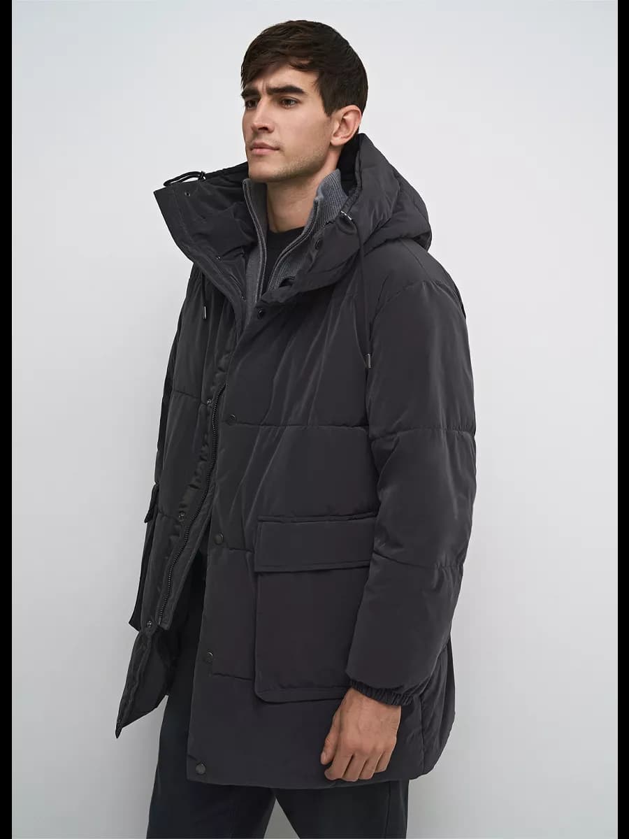 Куртка парка зимняя стеганая с капюшоном