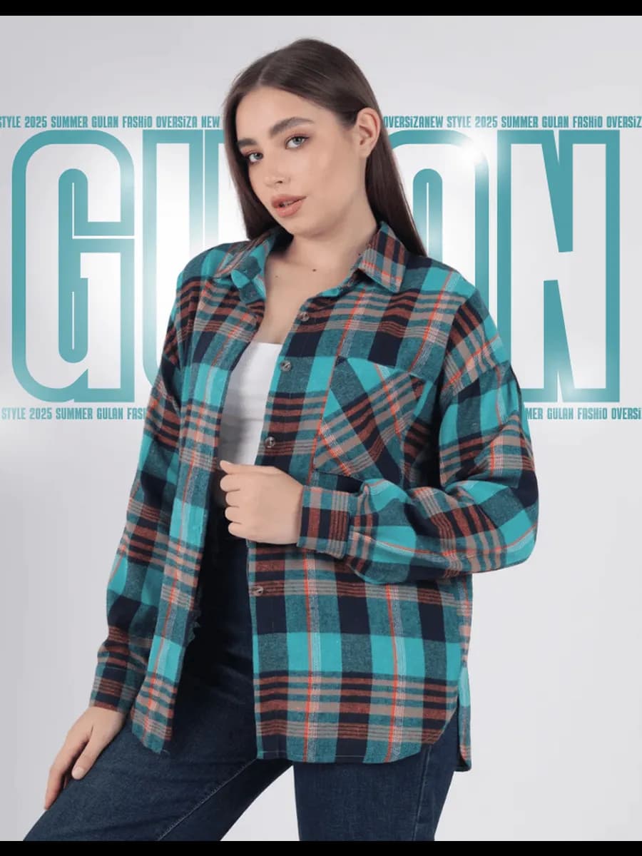 Рубашка в клетку оверсайз - фото 1