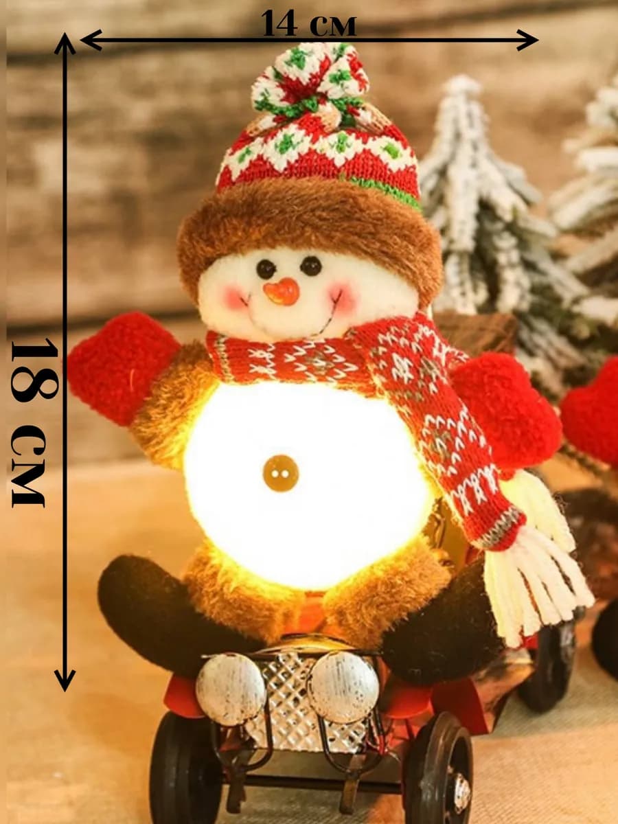 Новогодний снеговик светящийся